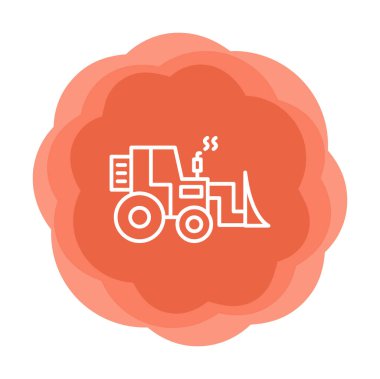 Buldozer simgesi vektör logosu illüstrasyonu