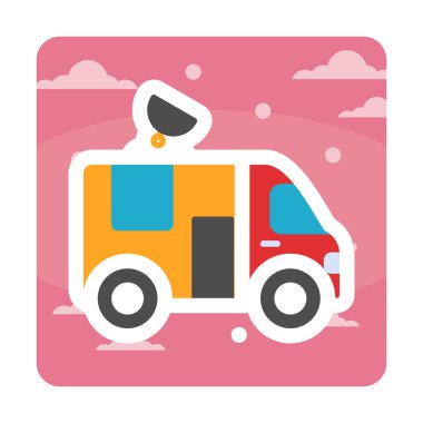 News Van düz vektör simgesi