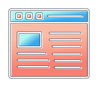 Web sayfası simgesi, vektör illüstrasyonu basit tasarım