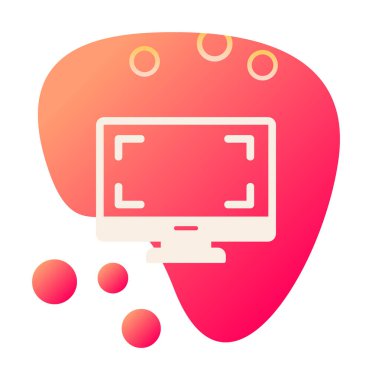 bilgisayar izleme simgesi, vektör illüstrasyonu basit tasarım