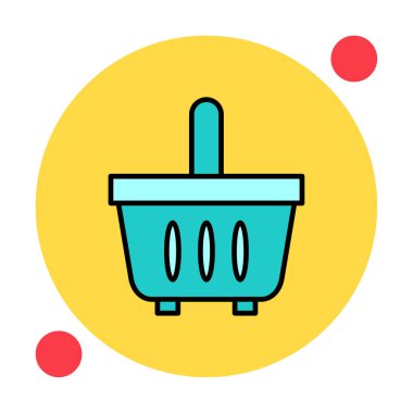 Alışveriş sepeti ikonu vektör illüstrasyonu          