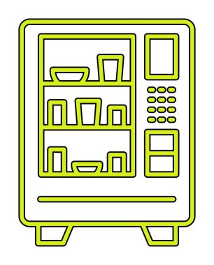 Otomat Web simgesi, vektör illüstrasyonu 