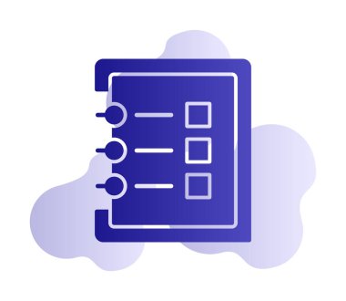 Basit not defteri simgesi, vektör illüstrasyonu