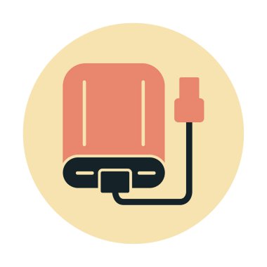 harici sabit disk simgesi, vektör illüstrasyonu basit tasarım