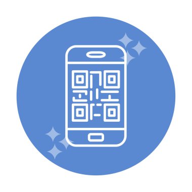 Akıllı telefon ekranındaki qr kodu beyaz arkaplanda izole edilmiş