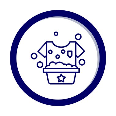 Çamaşır yıkama simgesi, vektör illüstrasyonu