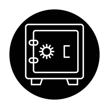 Güvenli simge, loker işareti, vektör illüstrasyonu