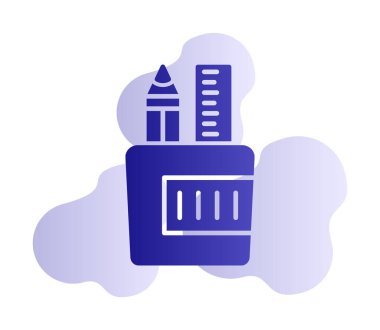 Kırtasiye web simgesi beyaz arkaplanda izole edildi