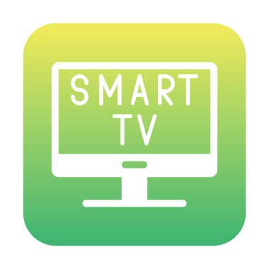 Basit Akıllı TV simgesi, vektör illüstrasyonu