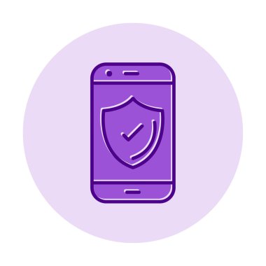 Güvenlik Düz simgesi, Kalkanlı Telefon 