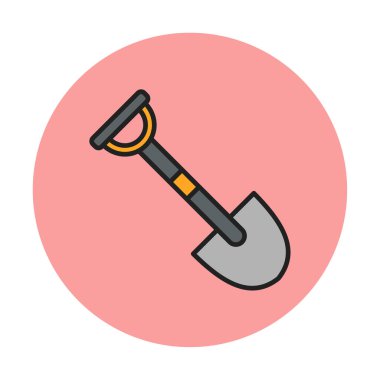 Bahçe küreği ikonu. Kürek karikatür simgesinin vektör çizimi                 