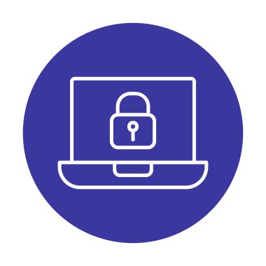 Dizüstü bilgisayar ekranına kilitle. Güvenlik kavramı vektör illüstrasyonu