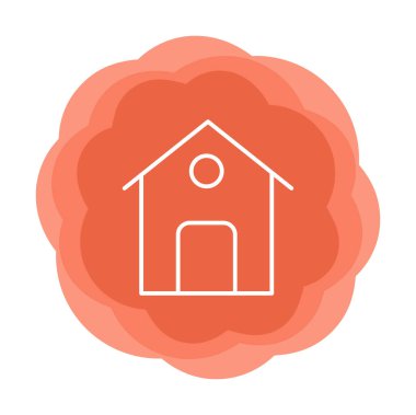 Eve. Web simgesi basit illüstrasyon