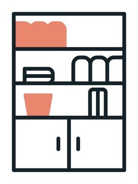 Dolap simgesi, vektör illüstrasyonu basit tasarım