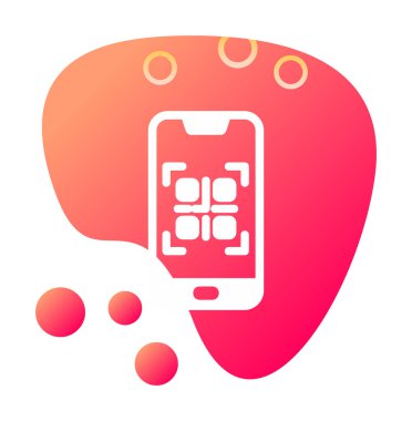 Basit Smartphone QR Kod simgesi, vektör illüstrasyonu