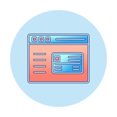 Basit Web Ödeme simgesi, vektör illüstrasyonu