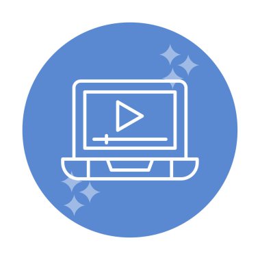 Video Ad simgesi vektör illüstrasyonu