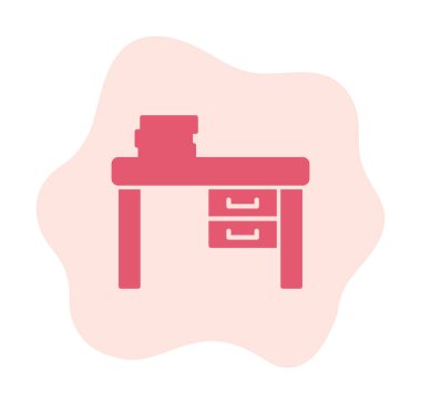 Çalışma masası simgesi, vektör illüstrasyonu basit tasarım