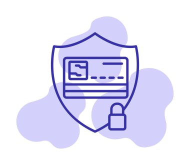 kart güvenliği simgesi, vektör illüstrasyonu