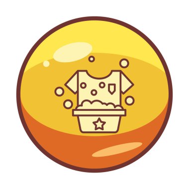 Çamaşır yıkama simgesi, vektör illüstrasyonu