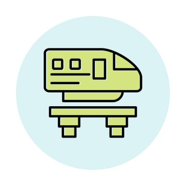 Monoray yaratıcı ikonu. Işınlama simgeleri koleksiyonu. İzole edilmiş Raylı İşareti 