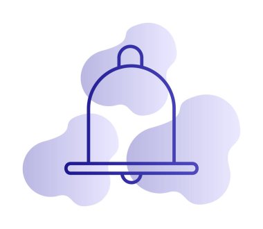 Basit Bildirim Zili simgesi, vektör illüstrasyonu