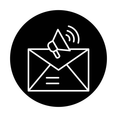 Basit E- posta Pazarlama simgesi, vektör illüstrasyonu