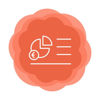 Porsiyon Turta Grafiği ikon vektör illüstrasyonu