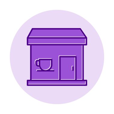 Kahve dükkanı ikonu. Basit logo