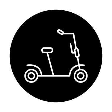 Scooter simgesi vektör illüstrasyonunu tekmele