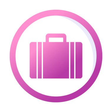 Evrak çantası vektör düz simgesi. İş durumu simgesi, bavul emojisi, vektör illüstrasyonu