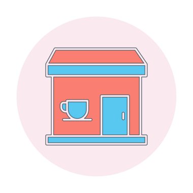 Kahve dükkanı ikonu. Basit logo