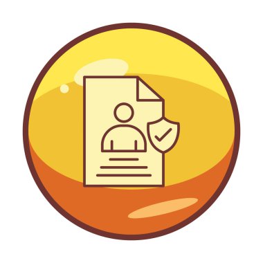 Veri güvenlik simgesi vektör illüstrasyonuna sahip kullanıcı