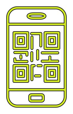 Akıllı telefon ekranındaki qr kodu beyaz arkaplanda izole edilmiş