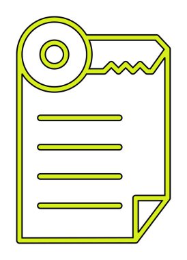 Basit not defteri simgesi, vektör illüstrasyonu