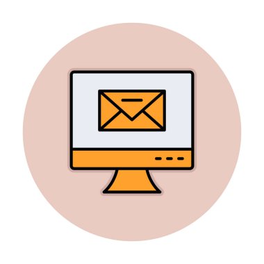 Basit e- posta simgesi, vektör illüstrasyonu