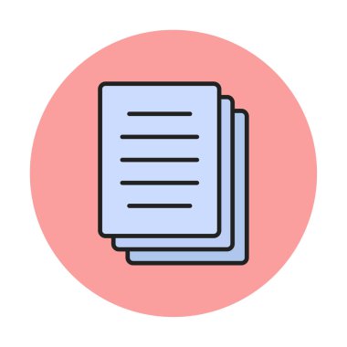 belge simgesi, vektör illüstrasyonu basit tasarım