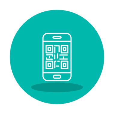 Akıllı telefon ekranındaki qr kodu beyaz arkaplanda izole edilmiş