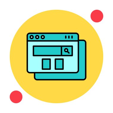 tarayıcı web sayfası simgesi, vektör illüstrasyonu