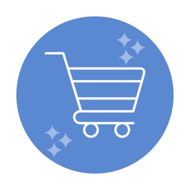 Alışveriş arabası simgesi, vektör çizimi basit tasarım