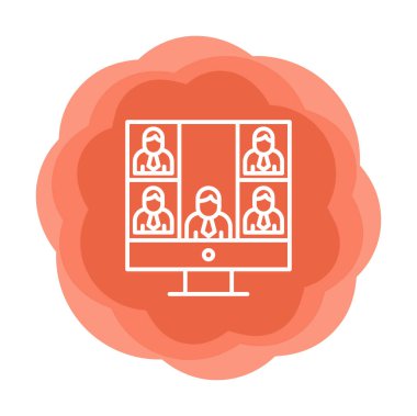 Konferans çağrısı ikon vektör illüstrasyonu