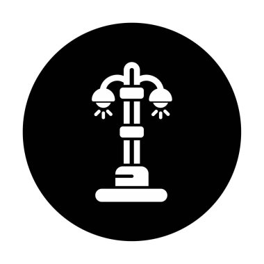 sokak ışığı çizgi simgesi, vektör illüstrasyonu