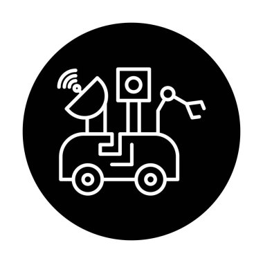 Ay Gezgini simgesi, vektör illüstrasyonu