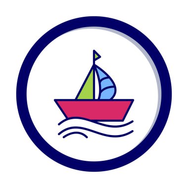 tekne ikonu vektör çizimi tasarımı 