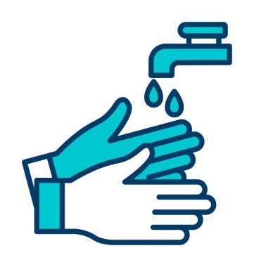 Basit El Yıkama simgesi, vektör illüstrasyonu