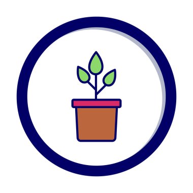 pot simge vektör çizim bitki