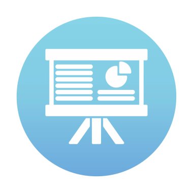 Beyaz arkaplan üzerinde sunum vektörü illüstrasyonunu çalıştır