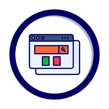 tarayıcı web sayfası simgesi, vektör illüstrasyonu