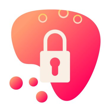 Asma kilit. Web simgesi basit illüstrasyon