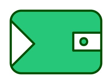 cüzdan vektör simgesi basit illüstrasyon